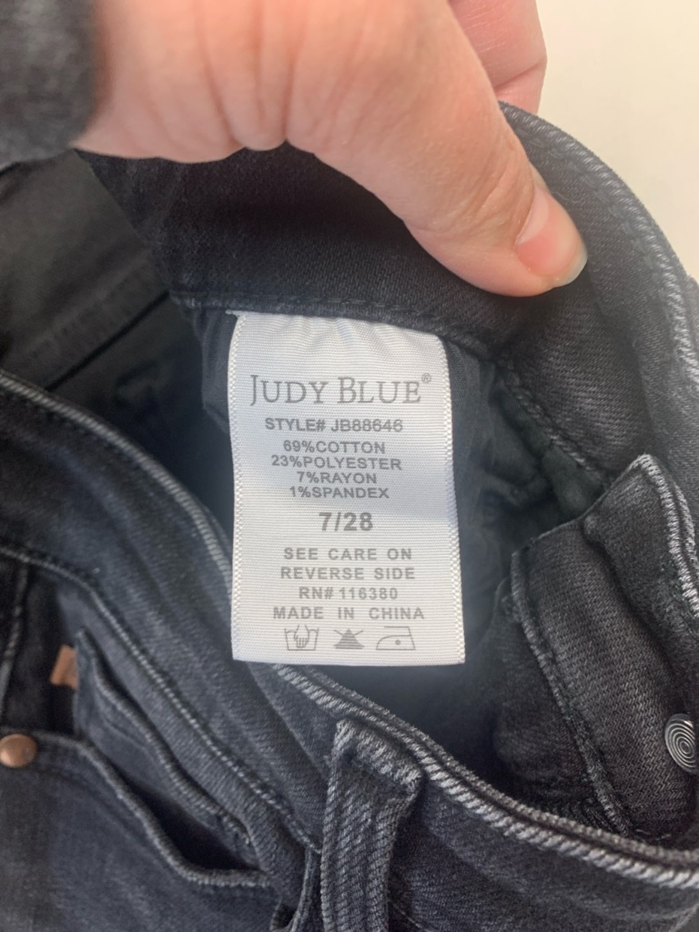 Judy Blue 7 28 straight fit Women’s Black High-Rise Jeans casual denim - Picture 4 of 11